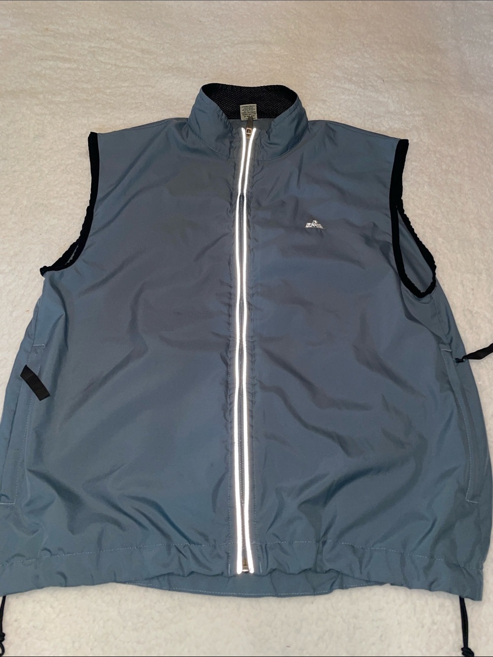 Men's Blue/Grey Outdoor Vest - Lightweight Sleeveless Windbreaker. Size Small.